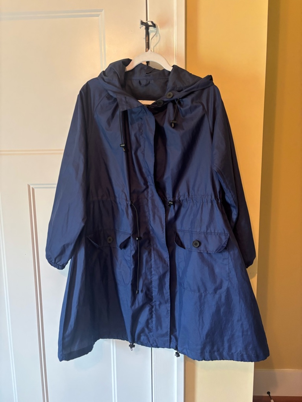 Women's Navy Hooded Anorak Coat